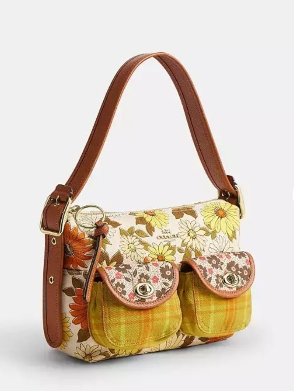 Coach Cargo Shoulder Bag With Floral Print - Picture 3 of 8